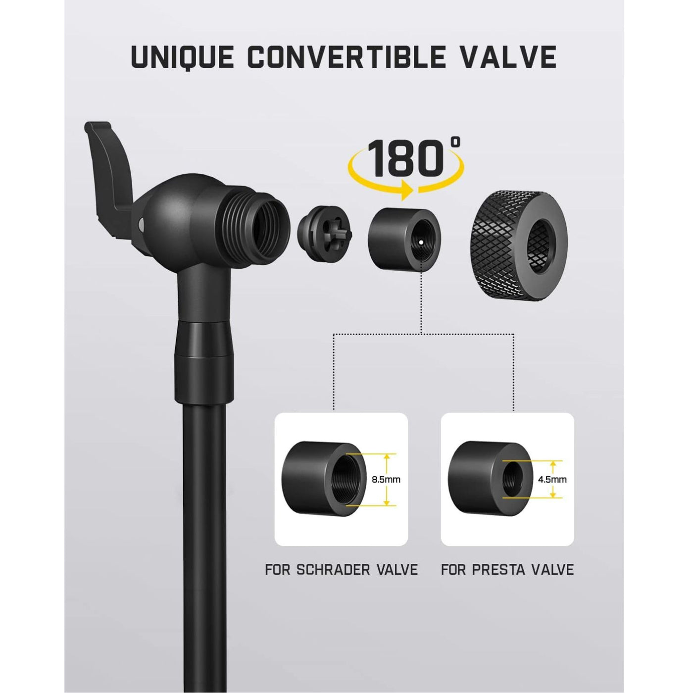 Fanttik Air Pump Extention Hose Adapter For Schrader / Presta Valve