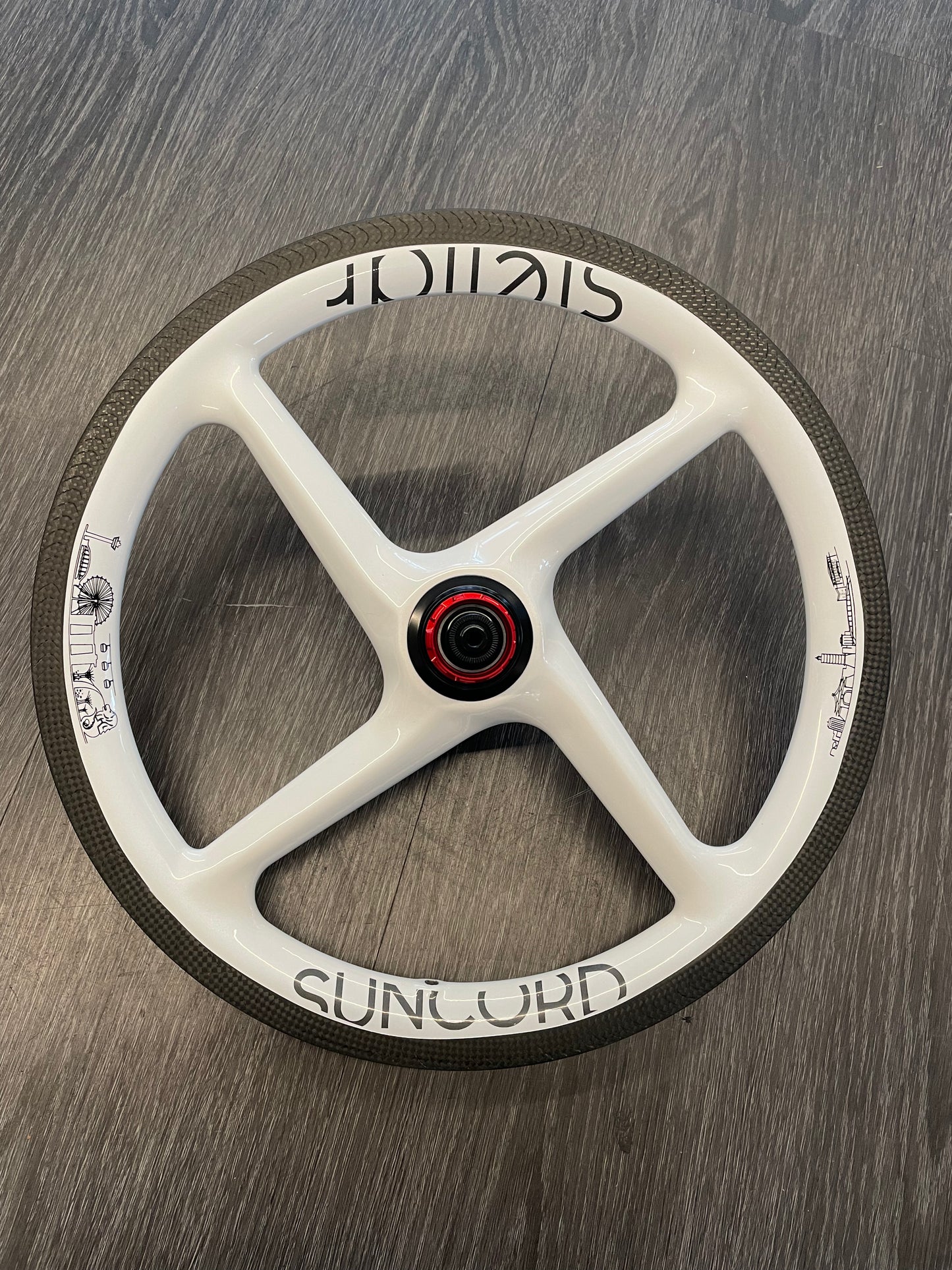 Suncord 4 Spoke 16” 7 Speed Carbon Wheelset Ceramic Bearings With Magnetic Pawls OR Ratchet system