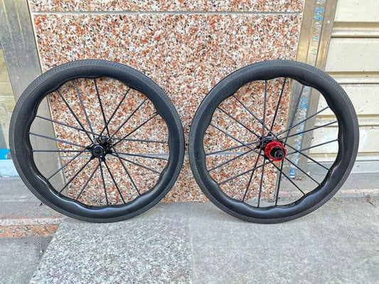 Suncord Carbon Spokes 16" 7 Speed Carbon Wheelset Ceramic bearings with magnetic pawl assist for Brompton