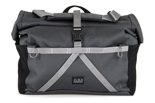 Brompton Borough Roll Top Bag L, Dark Grey, with frame