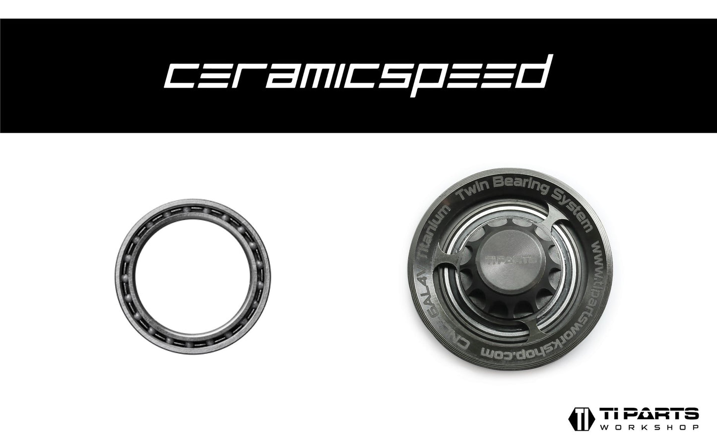 Tipartsworkshop Al Chain Tensioner wheels with Ti Axle ( Enduro 6704 Ceramic bearings)