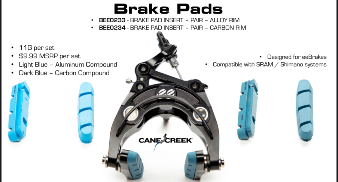 Cane Creek Alloy Rim Brake Pad Insert - Pair