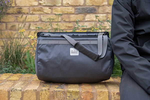 Brompton Borough Basket Bag L, Dark Grey, with frame