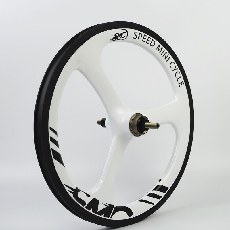 SMC Govan 16" 349 Carbon Tri-Spokes Wheelset For Brompton 2/3/4 Speed (WHITE)
