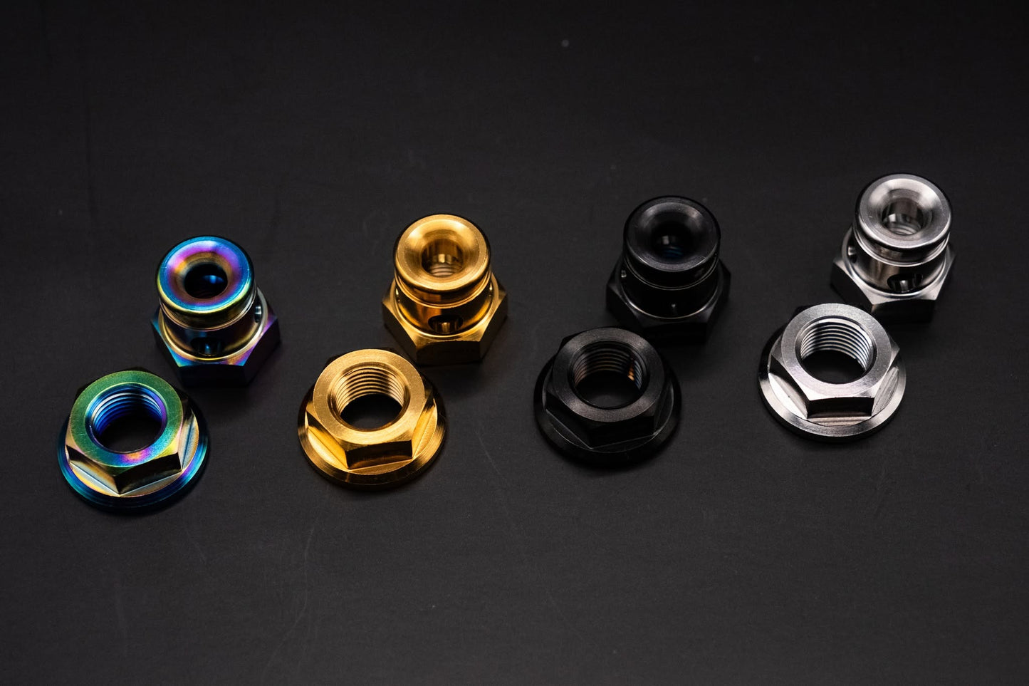 Titanium rear flange nuts for 12-speed internal gear hub