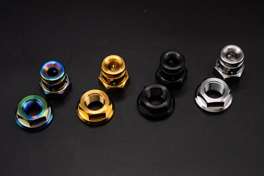 Titanium rear flange nuts for 12-speed internal gear hub