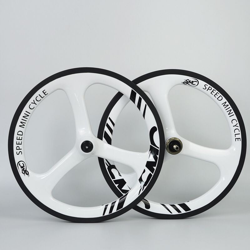 SMC Govan 16" 349 Carbon Tri-Spokes Wheelset For Brompton 2/3/4 Speed (WHITE)