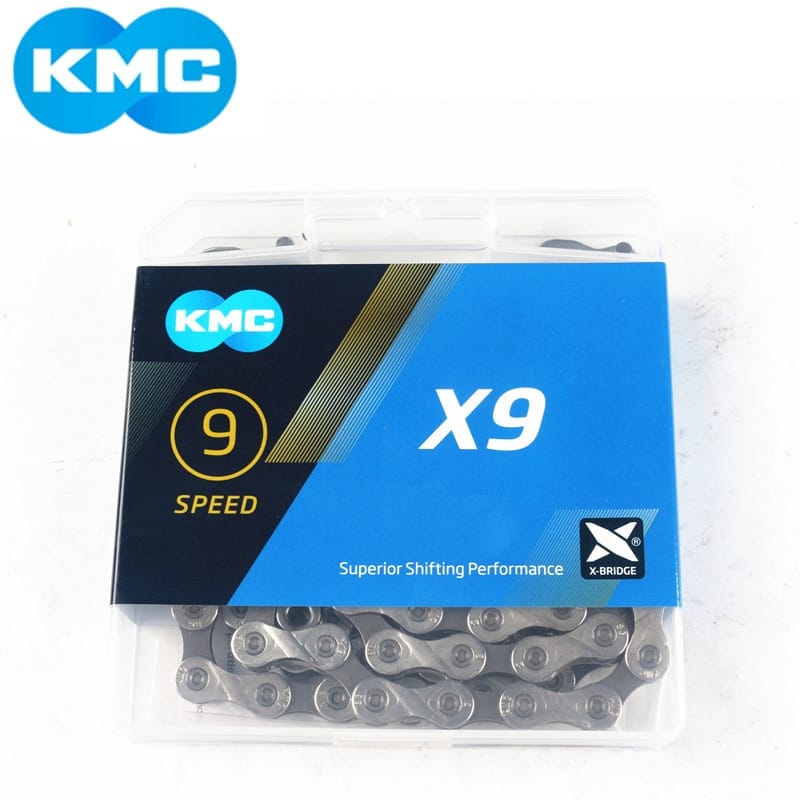 KMC X9 Silver 9 speed Chain (116 Links)