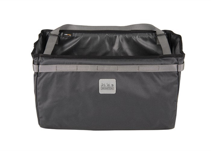 Brompton Borough Basket Bag L, Dark Grey, with frame