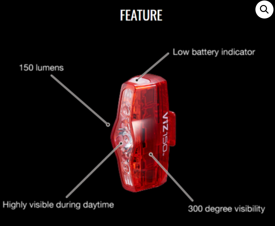Cateye VIZ150 TL-800 Rear Light (150 LUMENS)