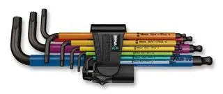 WERA 950 SPKL/9 SM HF Multicolour L-Key Set Metric BlackLaser with HOLDER